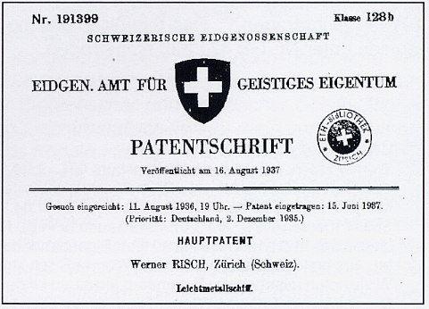 Die dazu gehörende Patentschrift 191 399